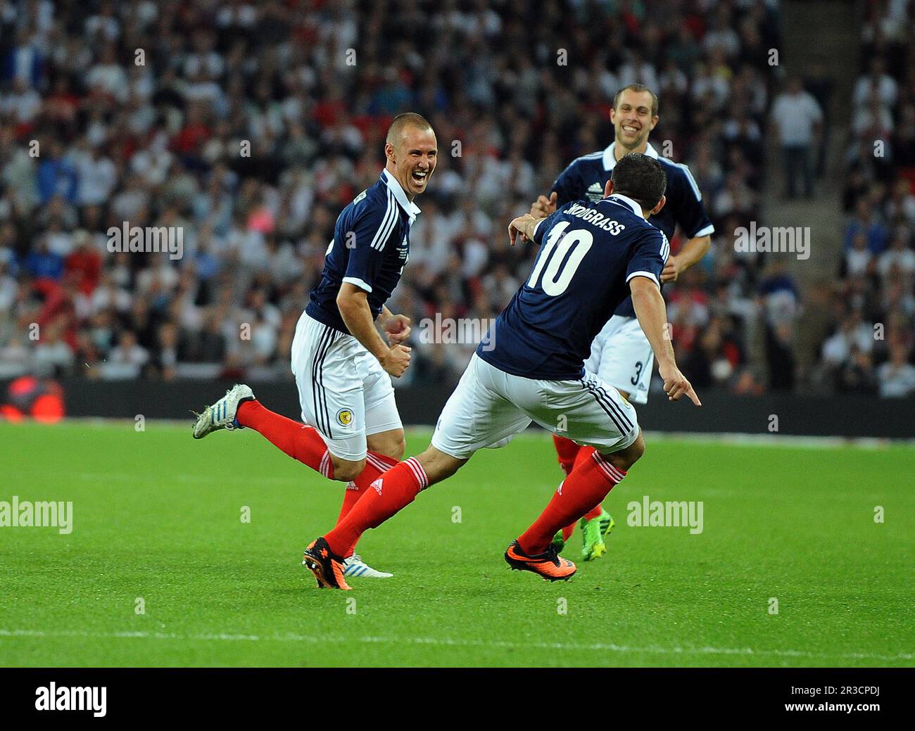 Kenny Miller feiert das Erreichen von 2. Torschottland 2013 England V Scotland International Friendly im Wembley Stadium 14/08/13, Guthaben:. / Avalon Stockfoto