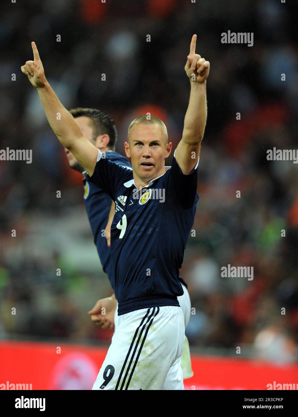 Kenny Miller feiert das Erreichen von 2. Torschottland 2013 England V Scotland International Friendly im Wembley Stadium 14/08/13, Guthaben:. / Avalon Stockfoto