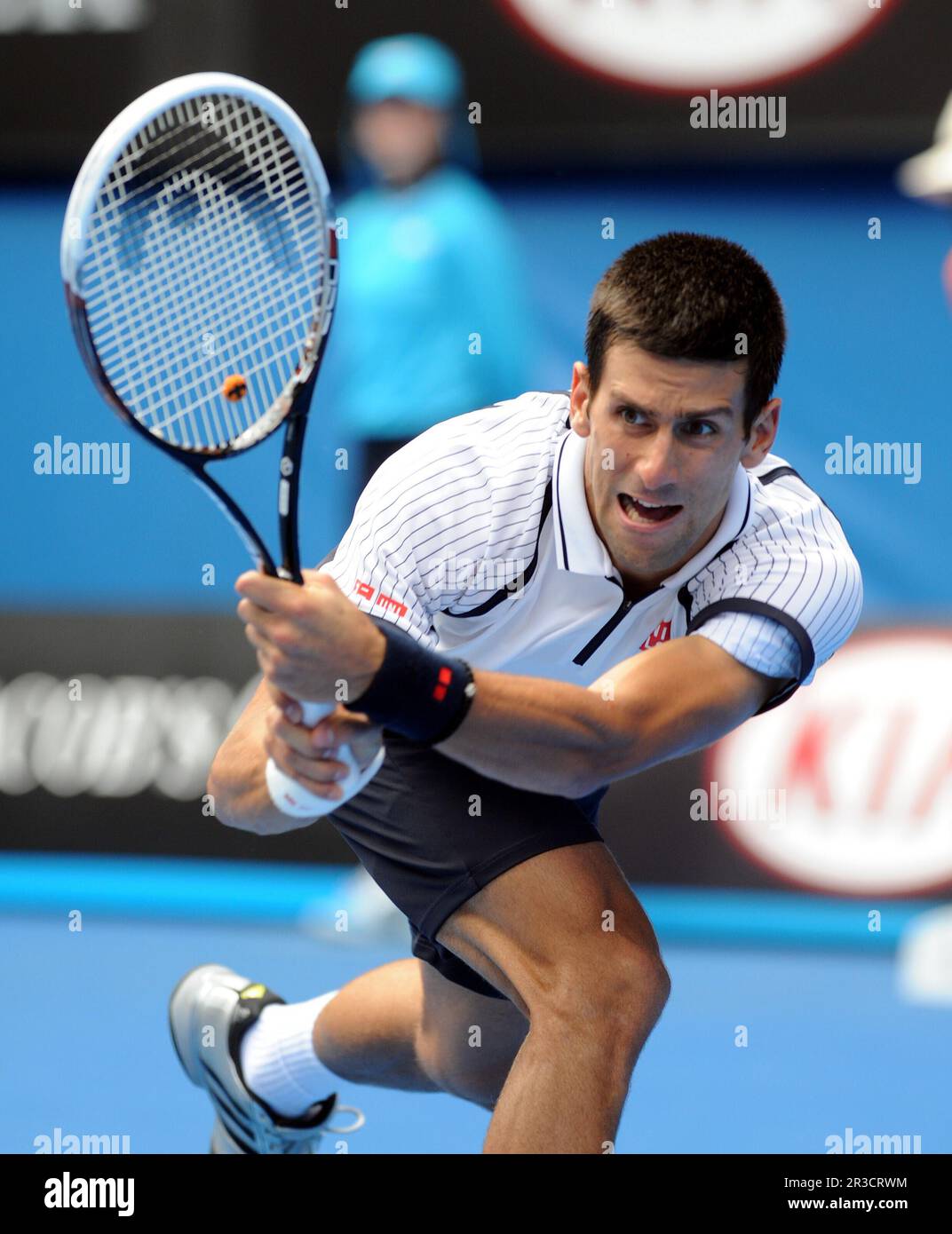 Novak Djokovic (SRB) in der dritten Runde MatchAustralian Open 2013 Freitag, 18. Januar 2013. Gutschrift: Avalon Stockfoto