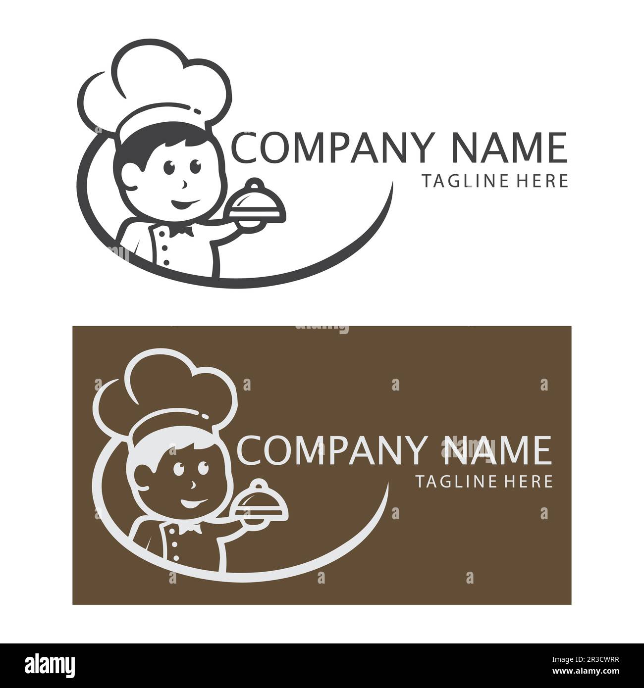 Chef hat Logo und Icon Vector Designvorlage Stock Vektor