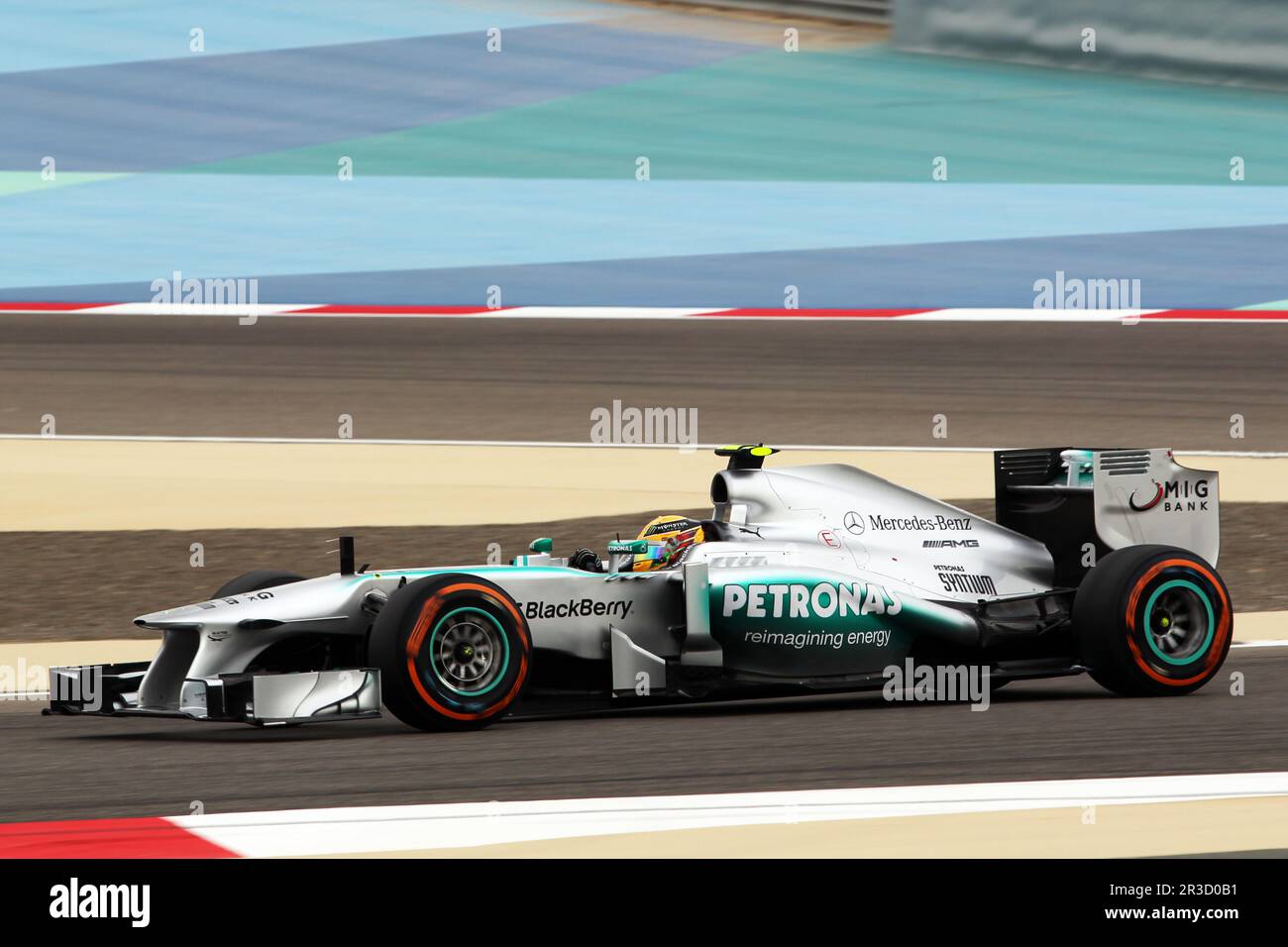 Lewis Hamilton (GBR) Mercedes AMG F1 W04.20.04.2013. Formel-1-Weltmeisterschaft, Rd 4, Bahrain Grand Prix, Sakhir, Bahrain, Qualifizierender Tag, Guthaben: F Stockfoto