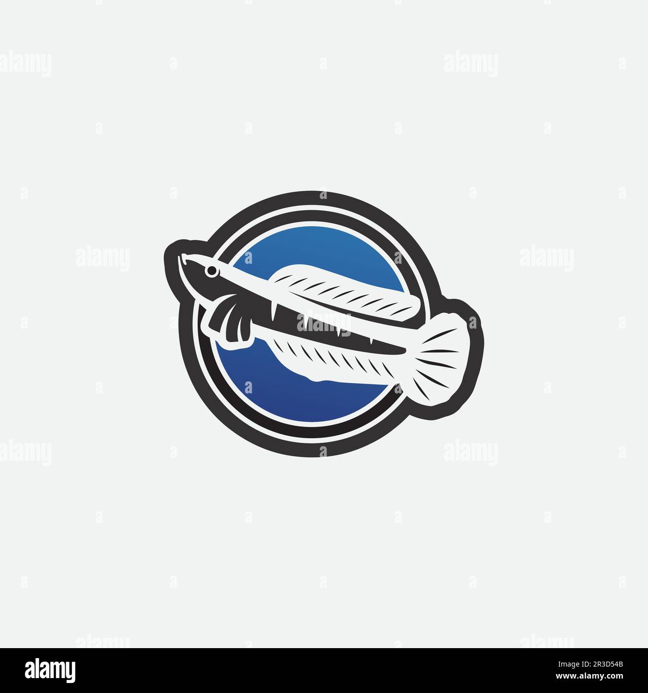 Channa Snakehead Fish, Predator Fish, Tierdesign, Logo und Illustration Stock Vektor