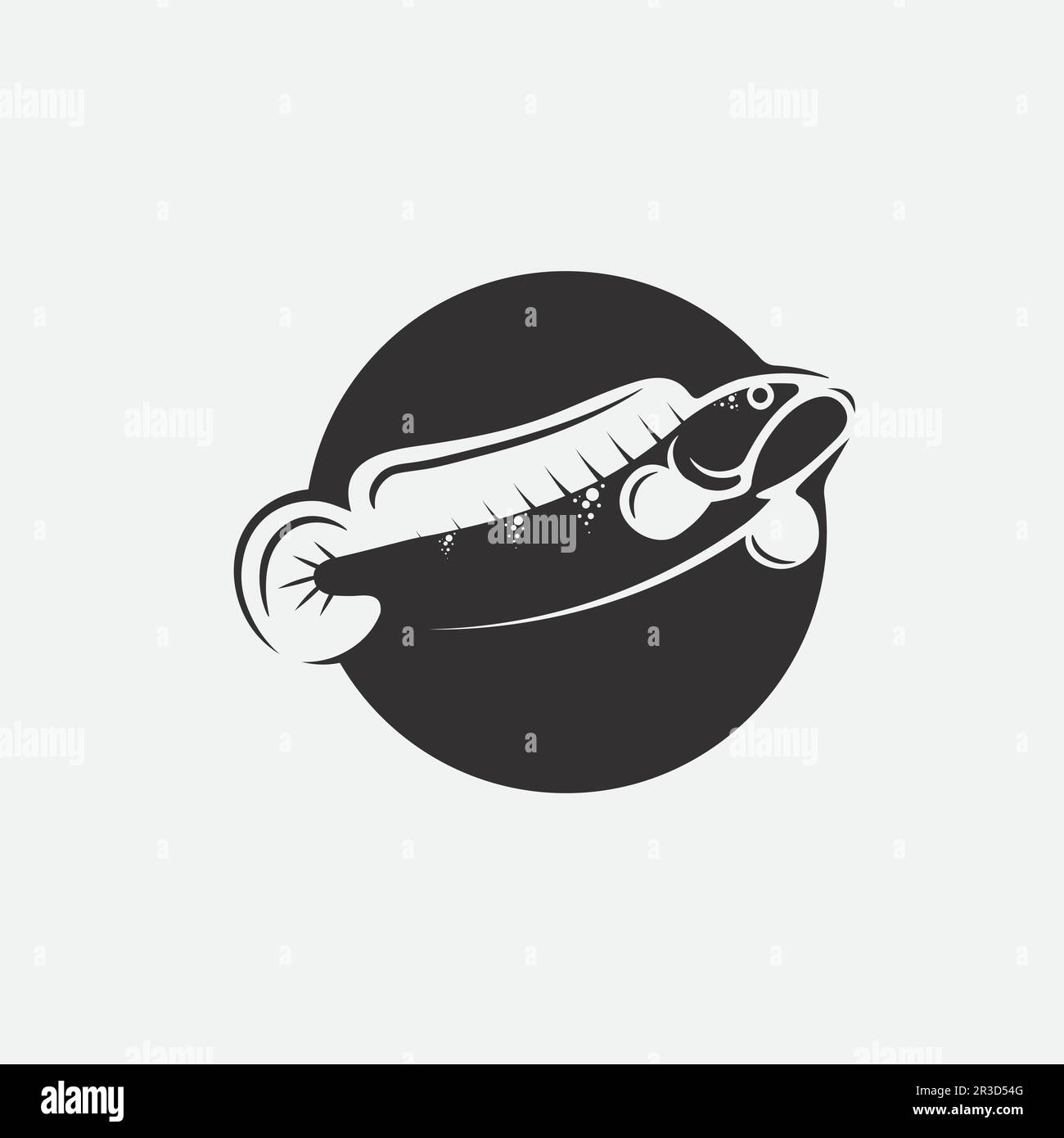 Channa Snakehead Fish, Predator Fish, Tierdesign, Logo und Illustration Stock Vektor