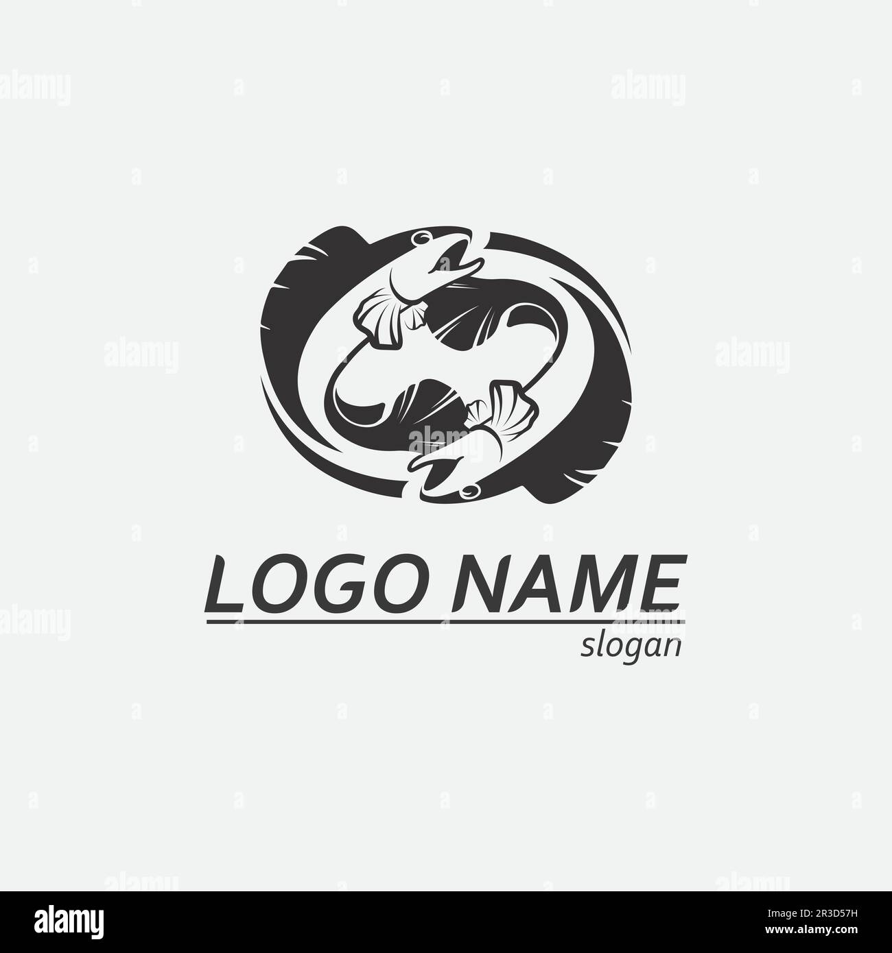 Channa Snakehead Fish, Predator Fish, Tierdesign, Logo und Illustration Stock Vektor