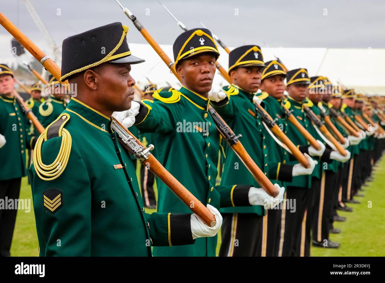 Südafrikanische Streitkräfte auf Parade Stockfoto
