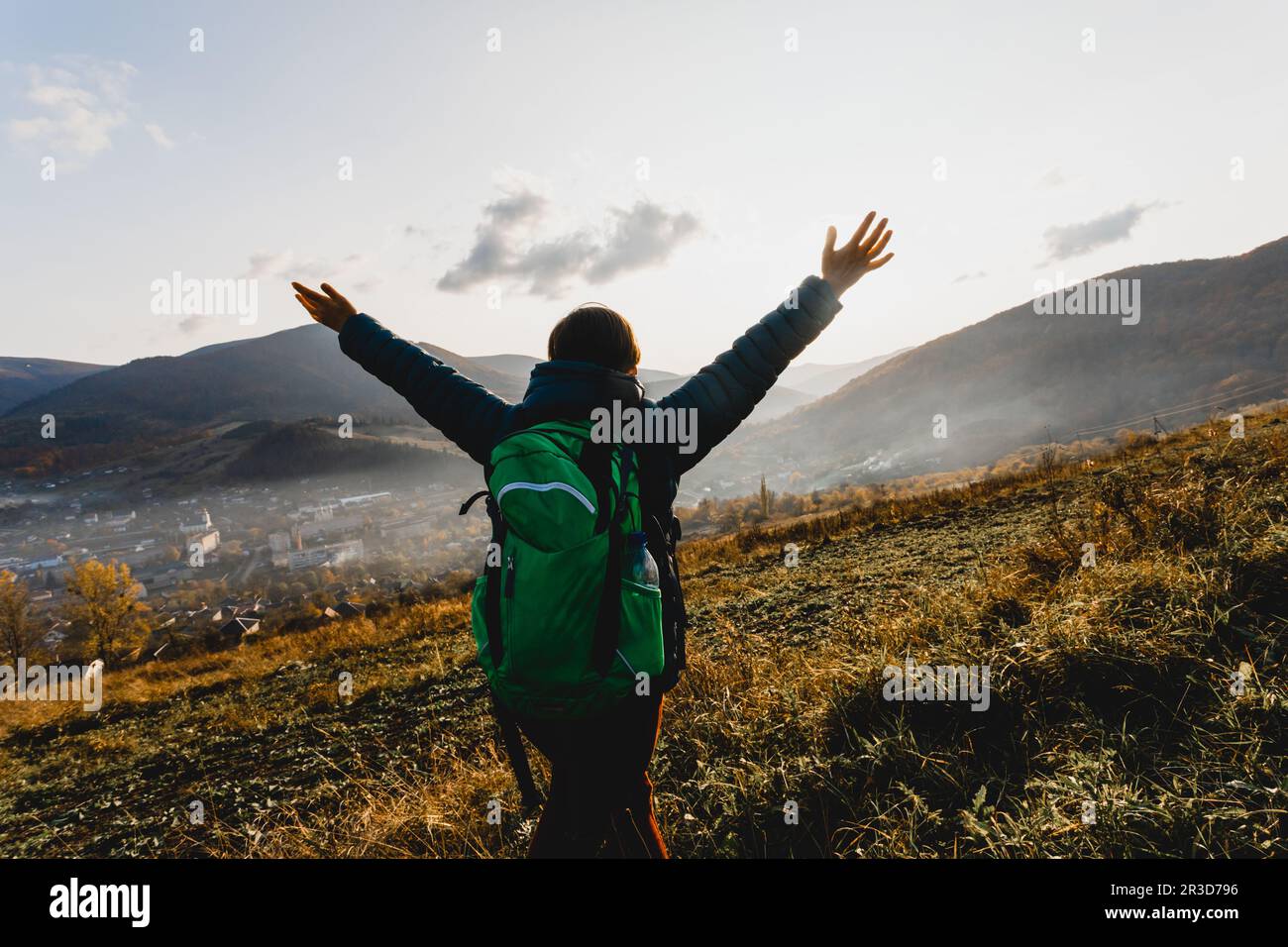 Zeit für einen Kurzurlaub und Ausflug in die Berge Stockfoto