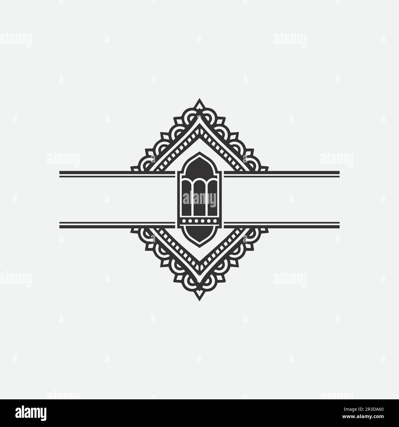 Kreativer arabischer islamischer Ramadan Kareem in Mondsichelform mit Lampe für den Heiligen Monat des muslimischen Gemeindefestes Vektordesign-Illustrationen Stock Vektor