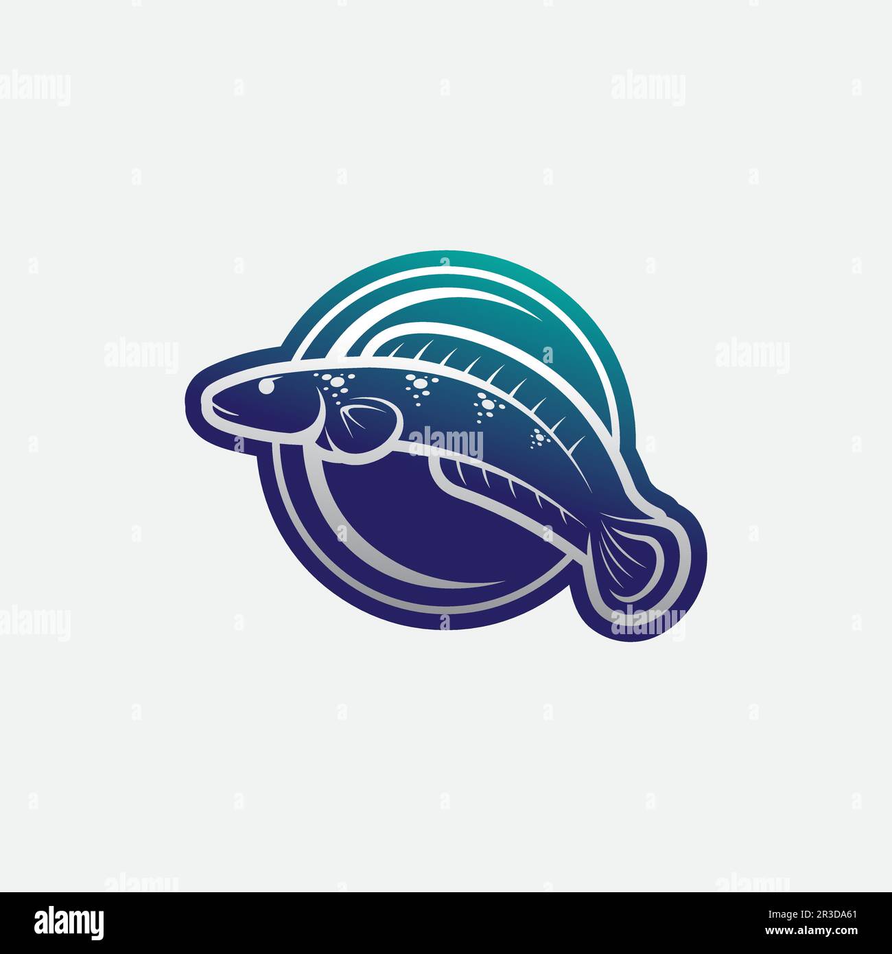 Channa Snakehead Fish, Predator Fish, Tierdesign, Logo und Illustration Stock Vektor