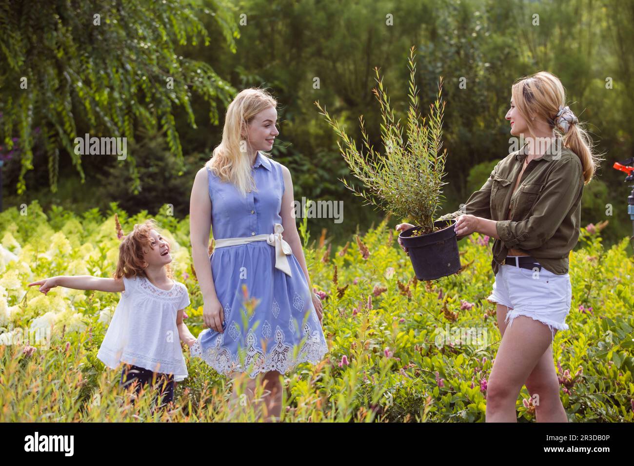 Die Leidenschaft und Liebe an die Pflanzen weitergeben Und Blumen Stockfoto