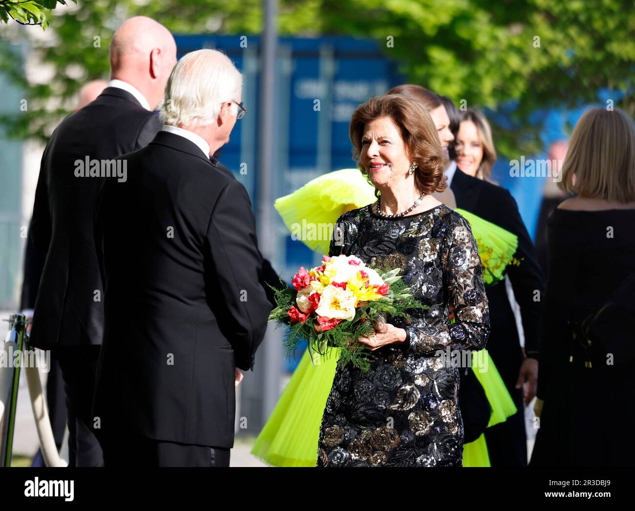 STOCKHOLM 20230523King Carl Gustaf und Königin Silvia nehmen am 23. Mai 2023 am Grand Hotel in Stockholm an der Preisverleihung für Polarmusik Teil. Foto: C Stockfoto