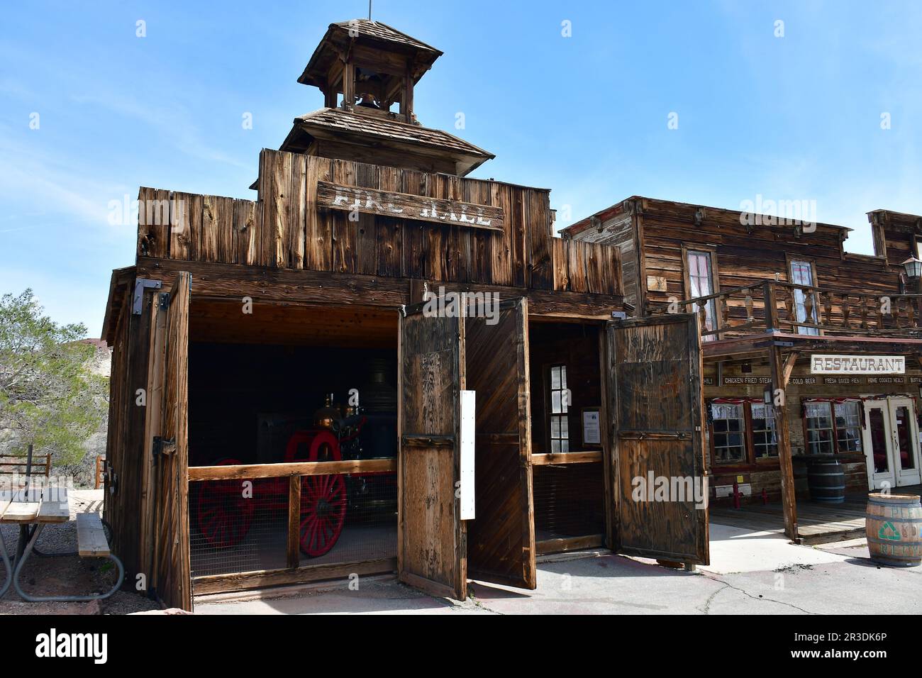 Feuerwache, Calico, Geisterstadt und ehemalige Bergbaustadt, San Bernardino County, Kalifornien, USA, Nordamerika, Historisches Wahrzeichen Von Kalifornien Stockfoto