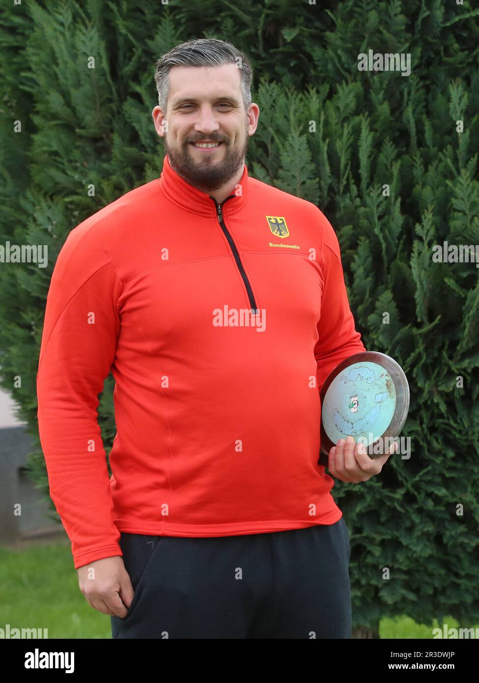 Deutscher Diskuswerfer David Wrobel SC Magdeburg bei SchÃ¶Nebel Solecup 2021 Stockfoto