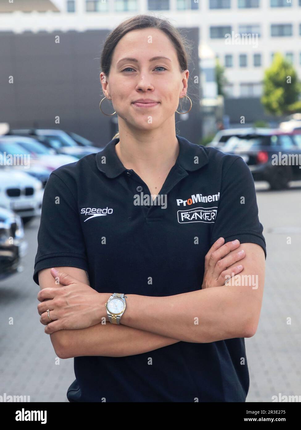 Deutsche Schwimmerin Sarah KÃ¶hler SG Frankfurt auf Abschied von den Olympischen Spielen 2021 in Tokio Stockfoto