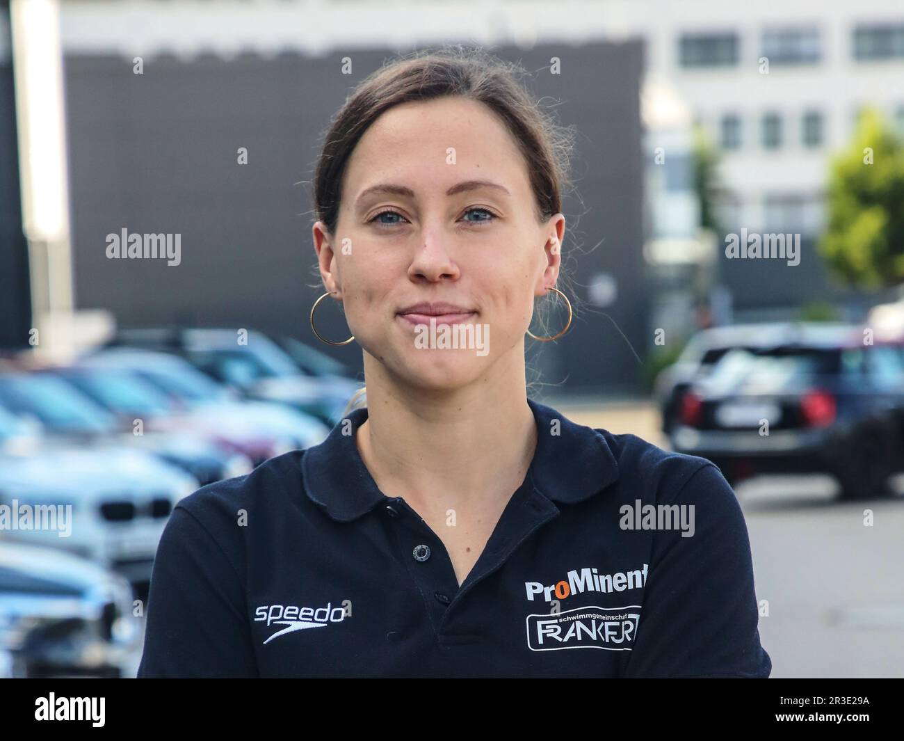 Deutsche Schwimmerin Sarah KÃ¶hler SG Frankfurt auf Abschied von den Olympischen Spielen 2021 in Tokio Stockfoto