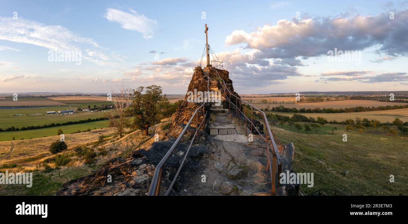 Abendatmosphäre bei Sonnenuntergang an der Teufelsmauer Gegensteine Ballenstedt Harz Mountains Stockfoto