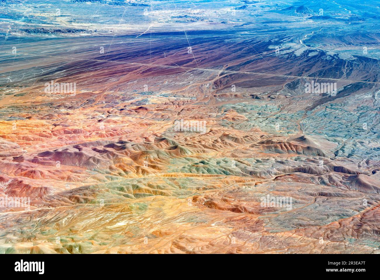 Luftaufnahme des Hochlands der Atacama-Wüste, Chile. Stockfoto