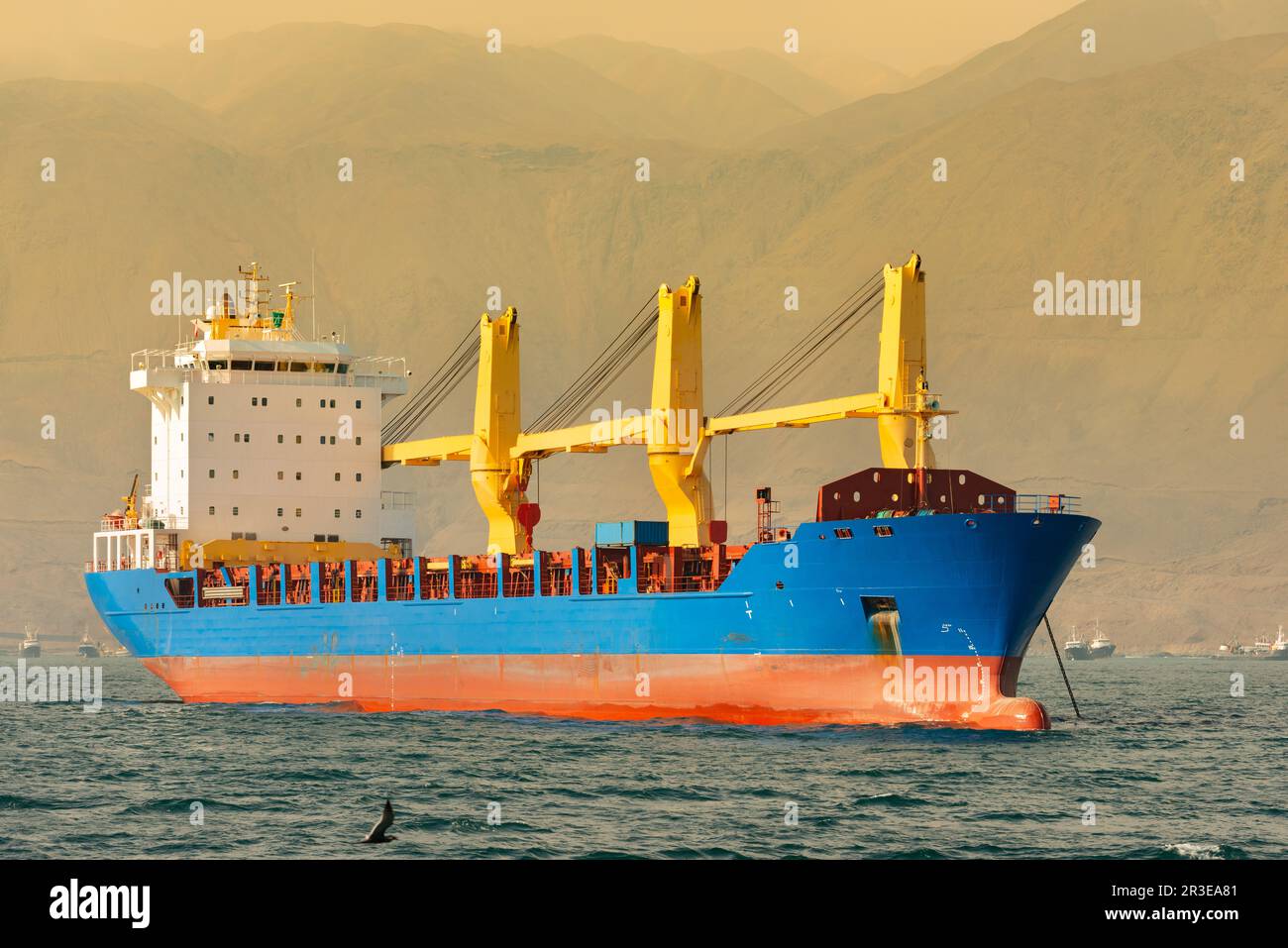 Schiff im Hafen von Iquique, Chile Stockfoto