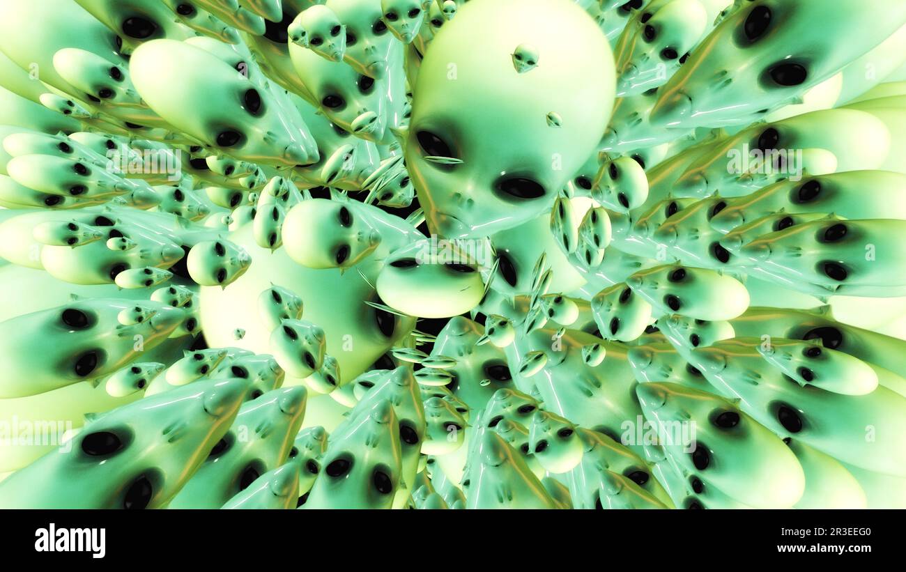 Künstlerische 3D-Illustration eines fremden Gesichts Stockfoto