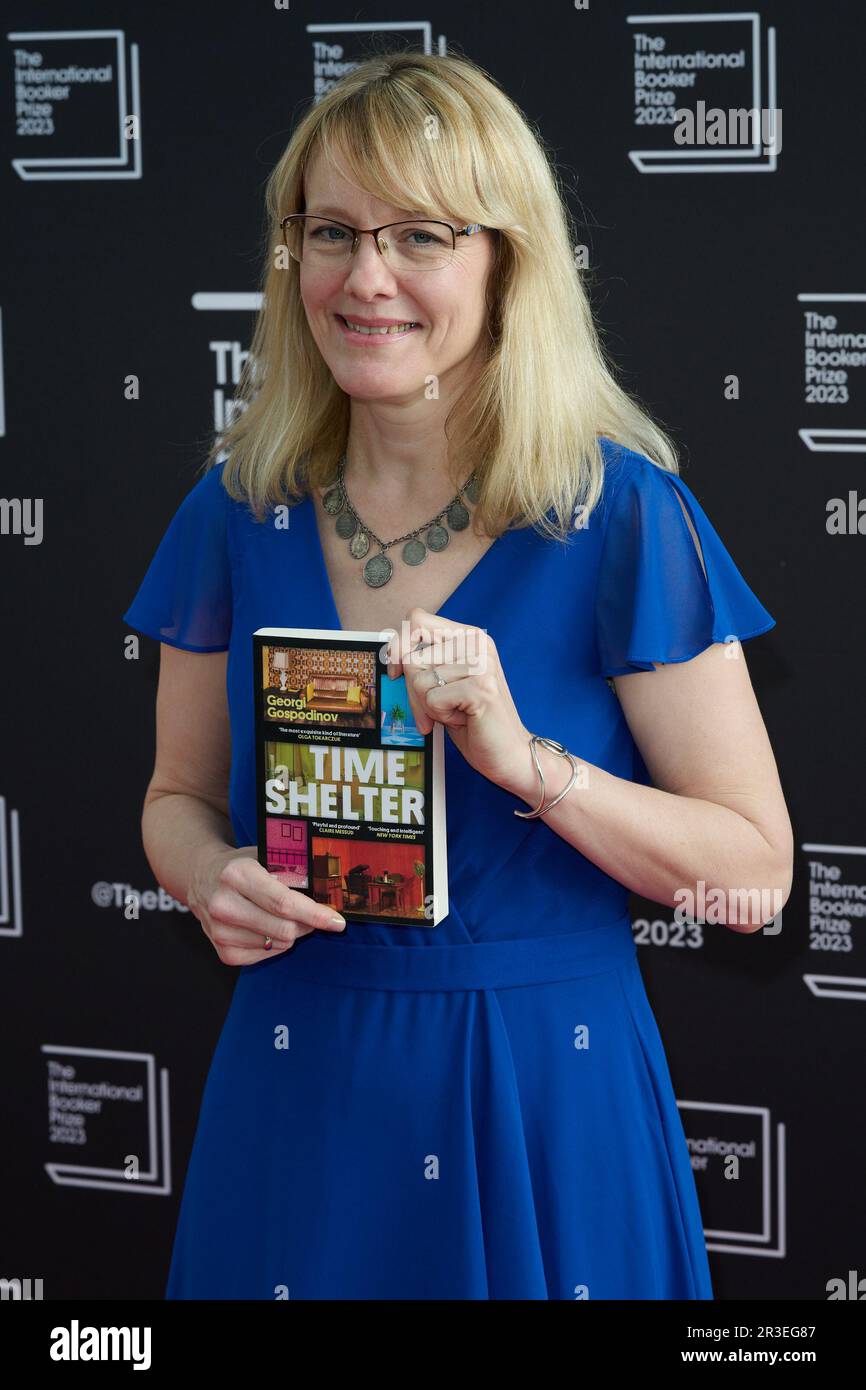 London, Vereinigtes Königreich 23. Mai, 2023 . Angela Rodel wird bei der Preisverleihung des Internationalen Buchpreises 2023 im Sky Garden fotografiert. Kredit: Alan D West/Alamy Live News Stockfoto