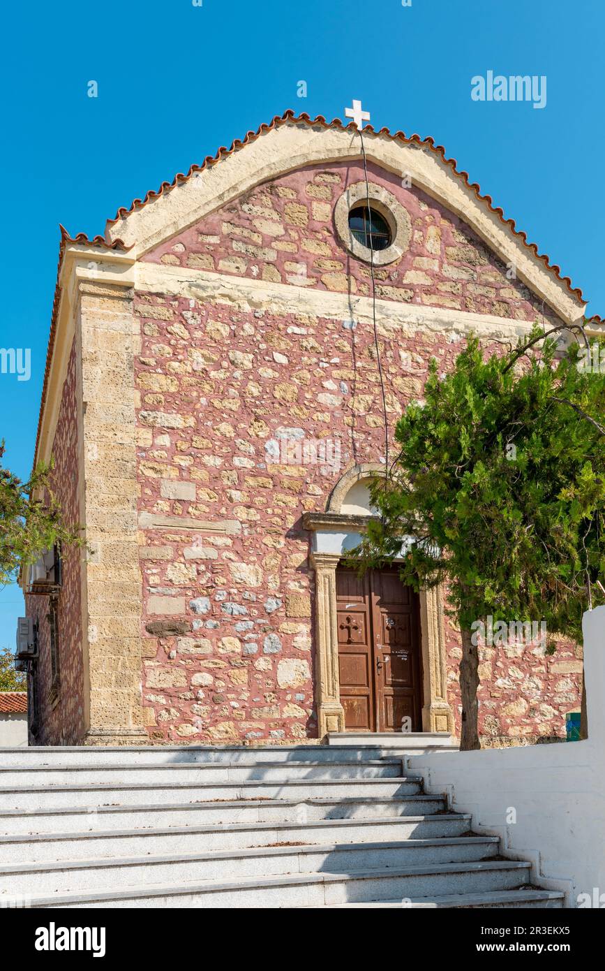 Kirche der Himmelfahrt der Jungfrau Maria in Apesokari auf Kreta Stockfoto