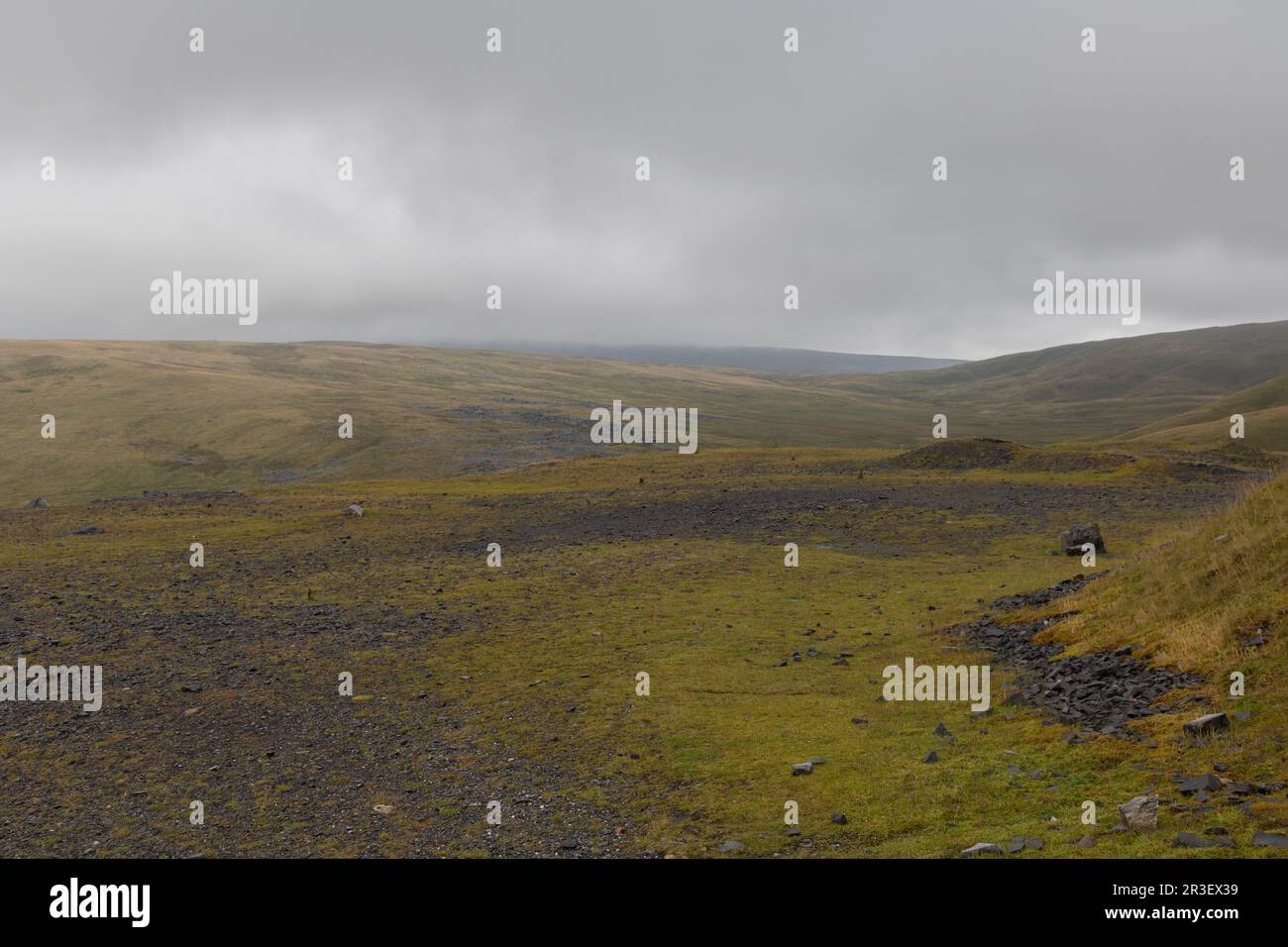 Panoramablick auf die Südseite des Black Mountain, Brecon Beacons National Park, Wales, Großbritannien Stockfoto