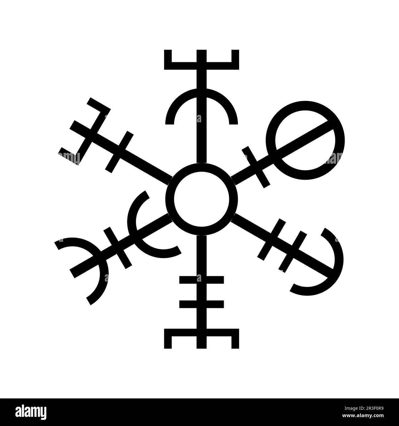 Das Symbol des Schutzes. Schutzsiegel. Magische Amulette. Kann als Tätowierung, Logos und Drucke verwendet werden. Stockfoto