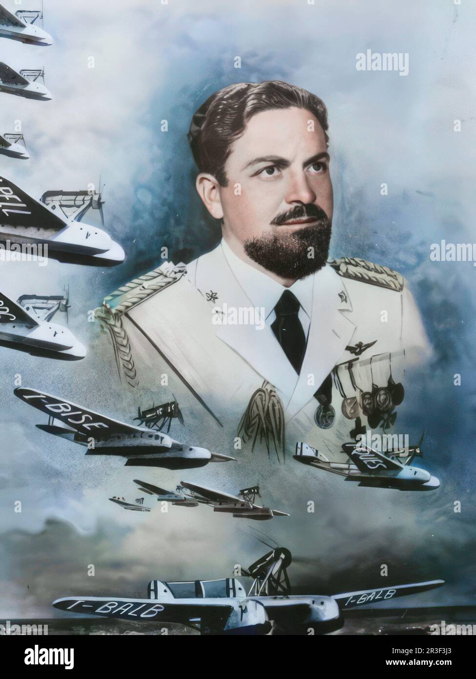 Italo Balbo, eine wichtige Figur des italienischen faschistischen Regimes, war auch ein sehr erfahrener und berühmter Flieger Stockfoto