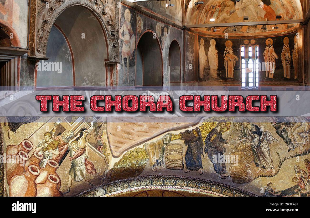 Die Kirche des Heiligsten Erlösers in Chora ist ein mittelalterliches griechisch-orthodoxes Gebäude in Istanbul, berühmt für seine spätbyzantinischen Mosaiken und Fresken. Stockfoto