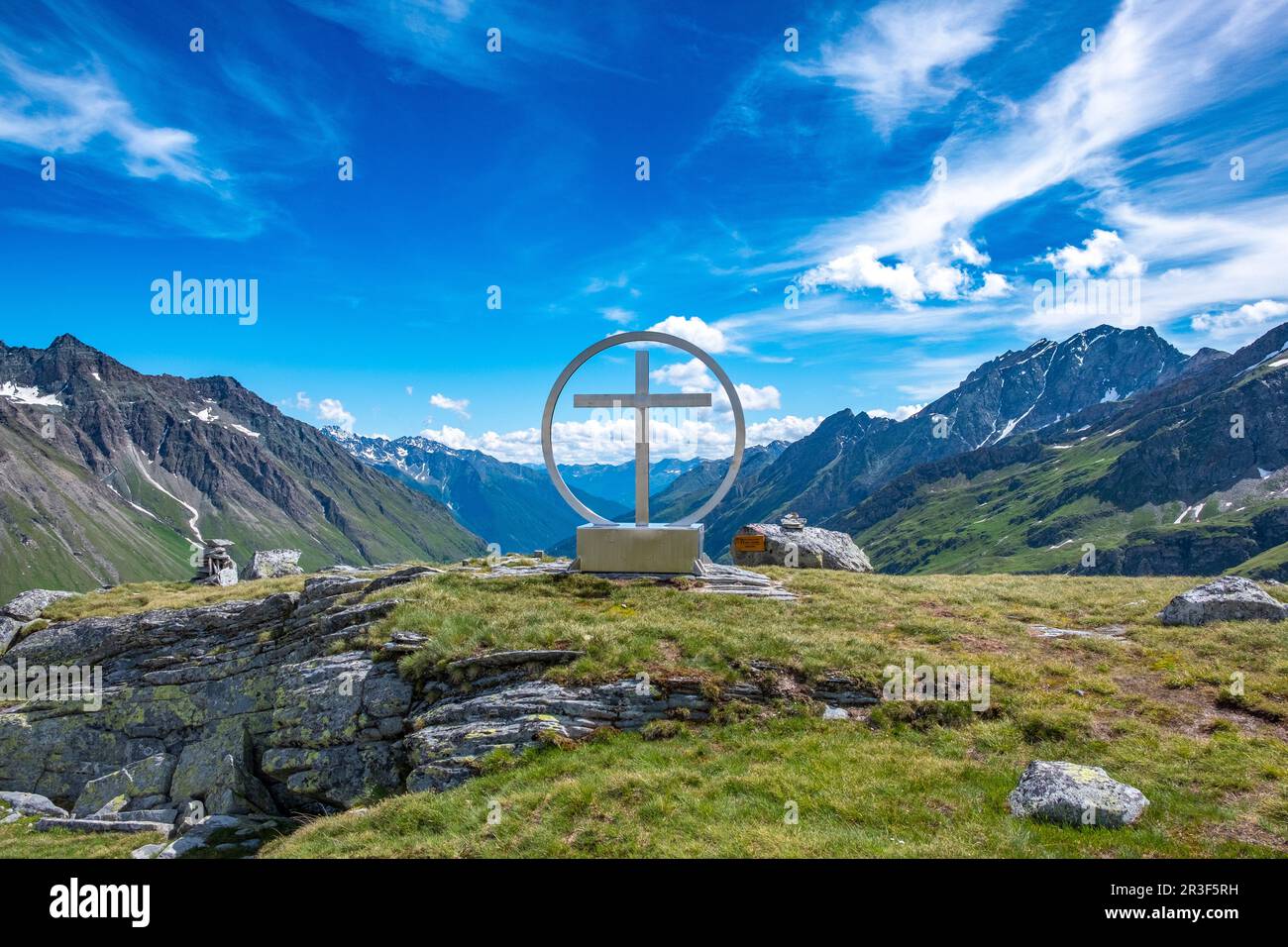 Überqueren Sie die Spinewitrol im Nationalpark hohe Tauern Stockfoto