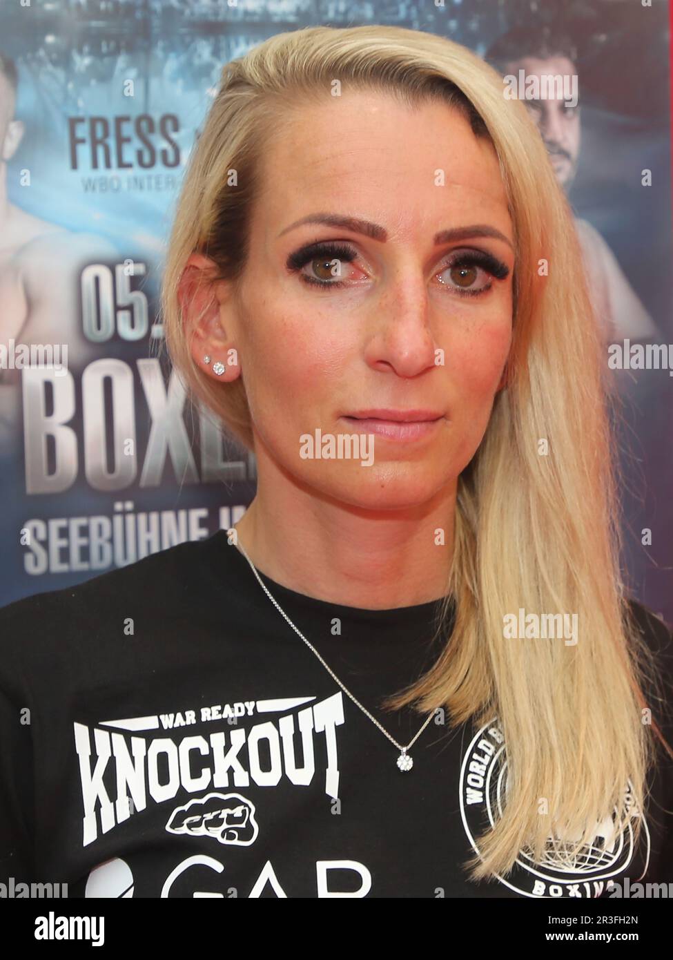 Cutwoman Pia Mazelanik auf der SES Boxing Gala am 05. Juni 2021 auf der Seebühne Magdeburg Stockfoto