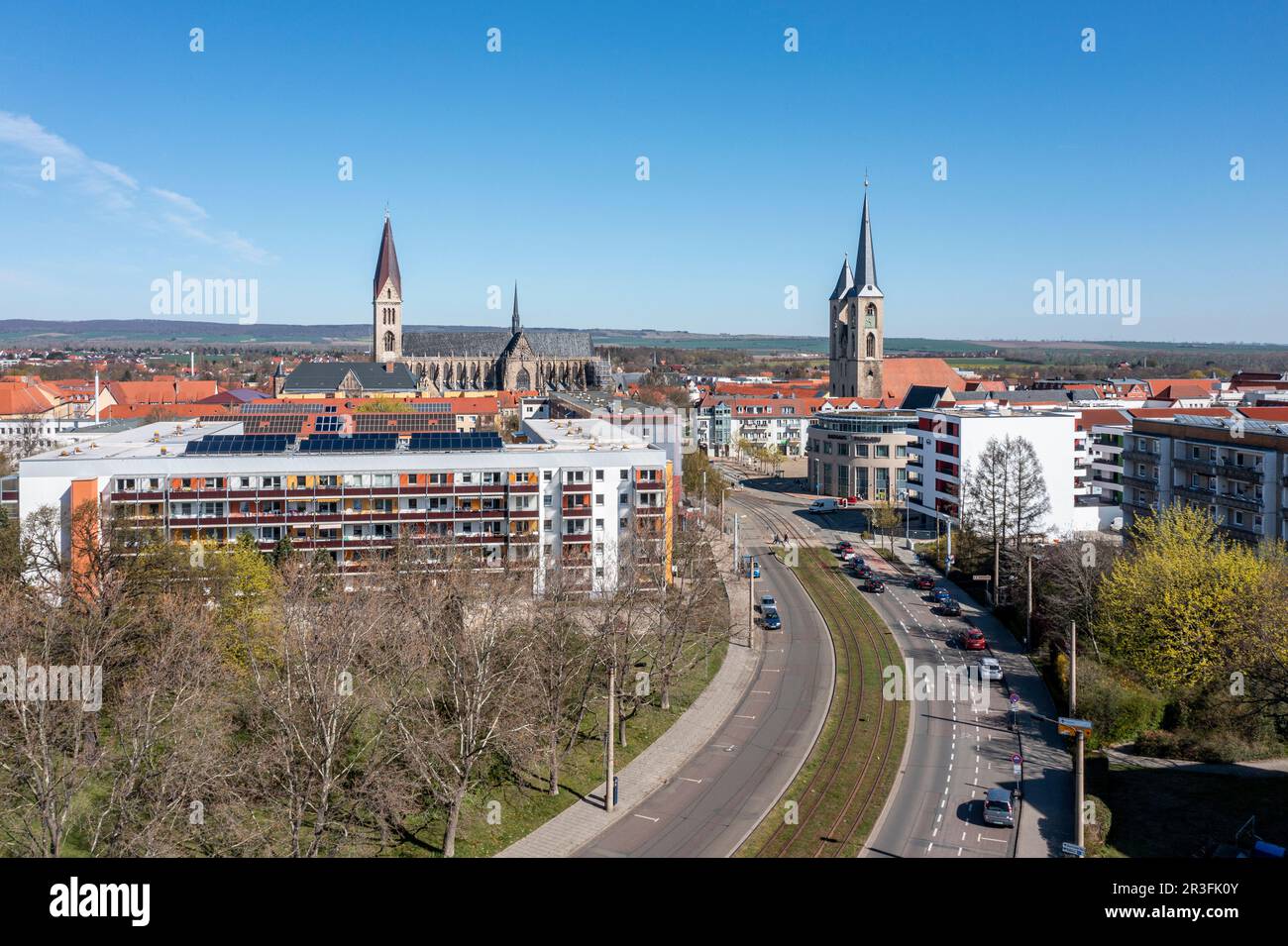 Luftfotografie Drohnenfotografie aus dem Halberstadt-Harz-Gebirge Stockfoto
