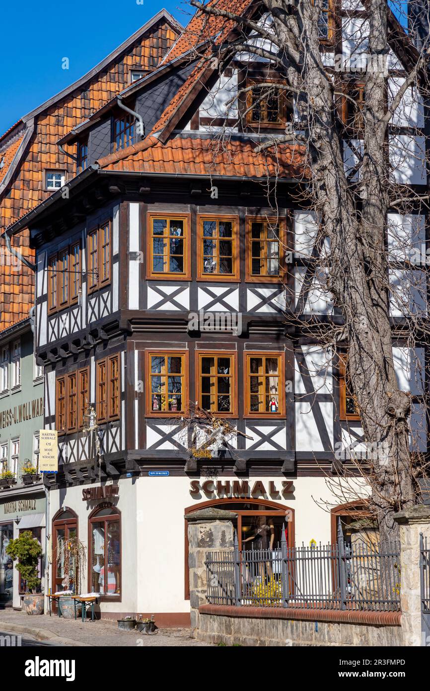 Impressionen aus der Weltkulturstadt Quedlinburg am Harz historische Altstadt Stockfoto