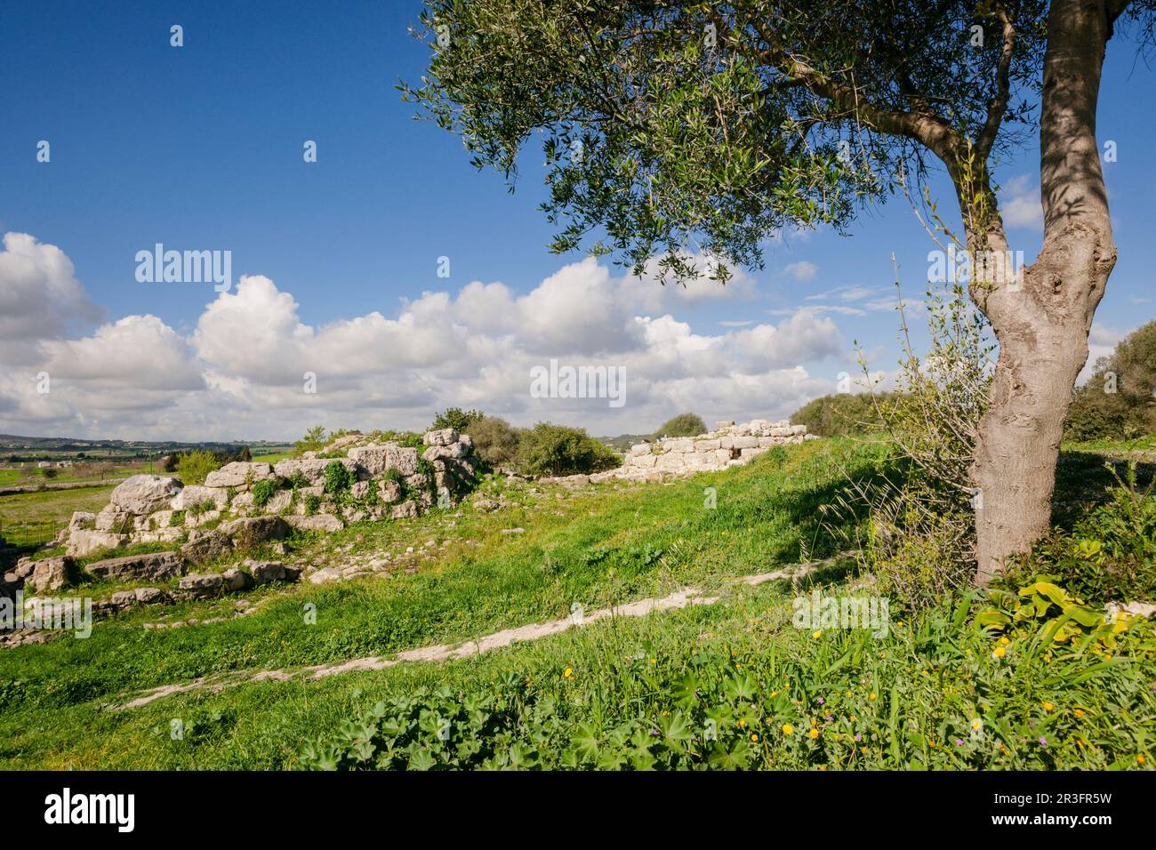 Poblado de talayotico Sohn Fornells, Montuiri, época talayótica (1300-123 ein. C.) Comarca de Es Pla, Mallorca, Balearen, Spanien. Stockfoto