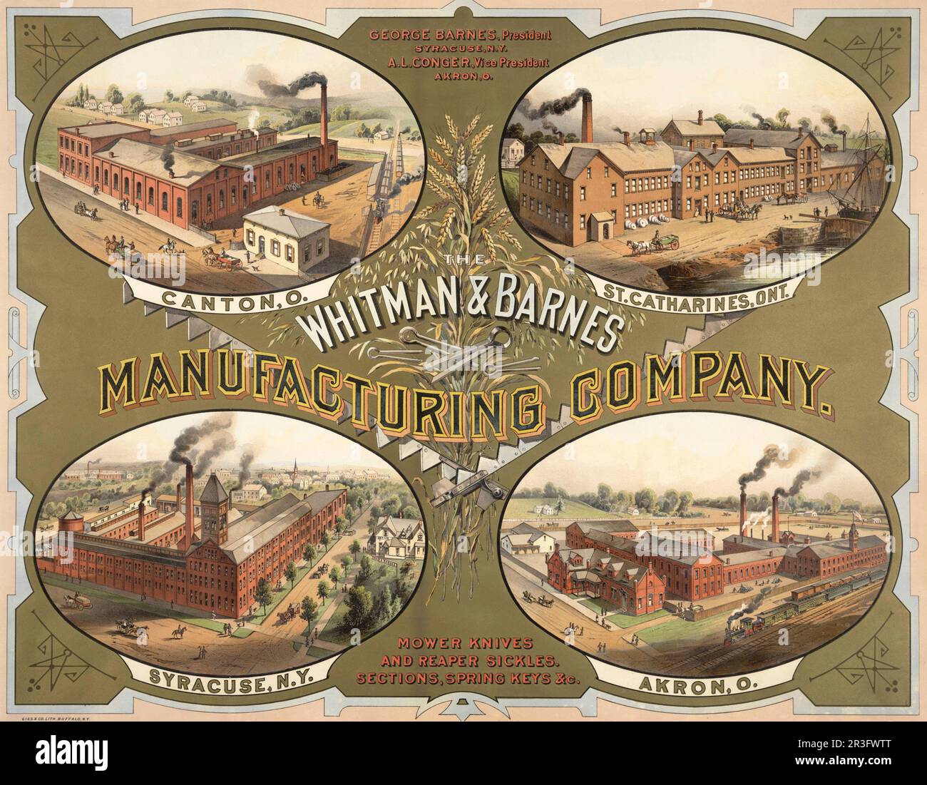 Whitman & Barnes Manufacturing Company. Stockfoto