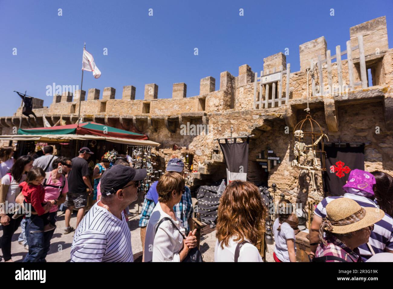 Capdepera Mittelalterfest, Mercat Mittelalterliche, innerhalb der Stadtmauer, Capdepera, Mallorca, Balearen, Spanien, Europa. Stockfoto