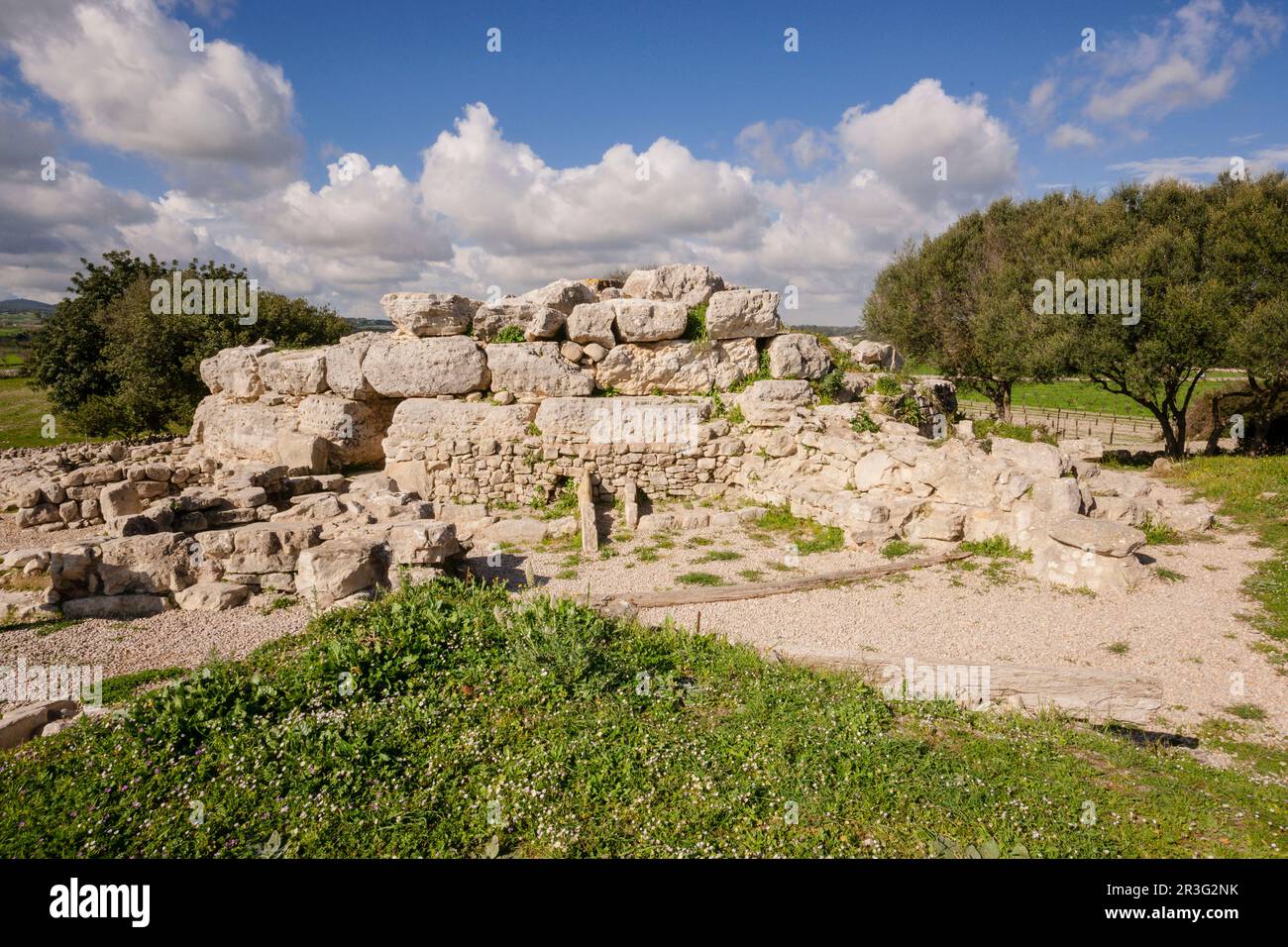 Poblado de talayotico Sohn Fornells, Montuiri, época talayótica (1300-123 ein. C.) Comarca de Es Pla, Mallorca, Balearen, Spanien. Stockfoto