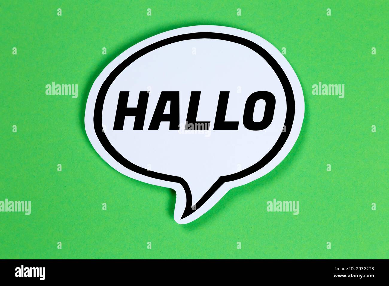 „Hello in Speech“-Sprechblase Kommunikationskonzept Stockfoto