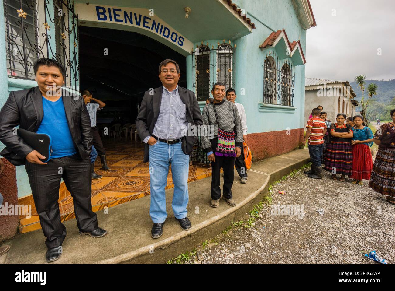 Iglesia Evangelica, Lancetillo, La Parroquia, Zona Reyna, Quiche, Guatemala, Mittelamerika. Stockfoto