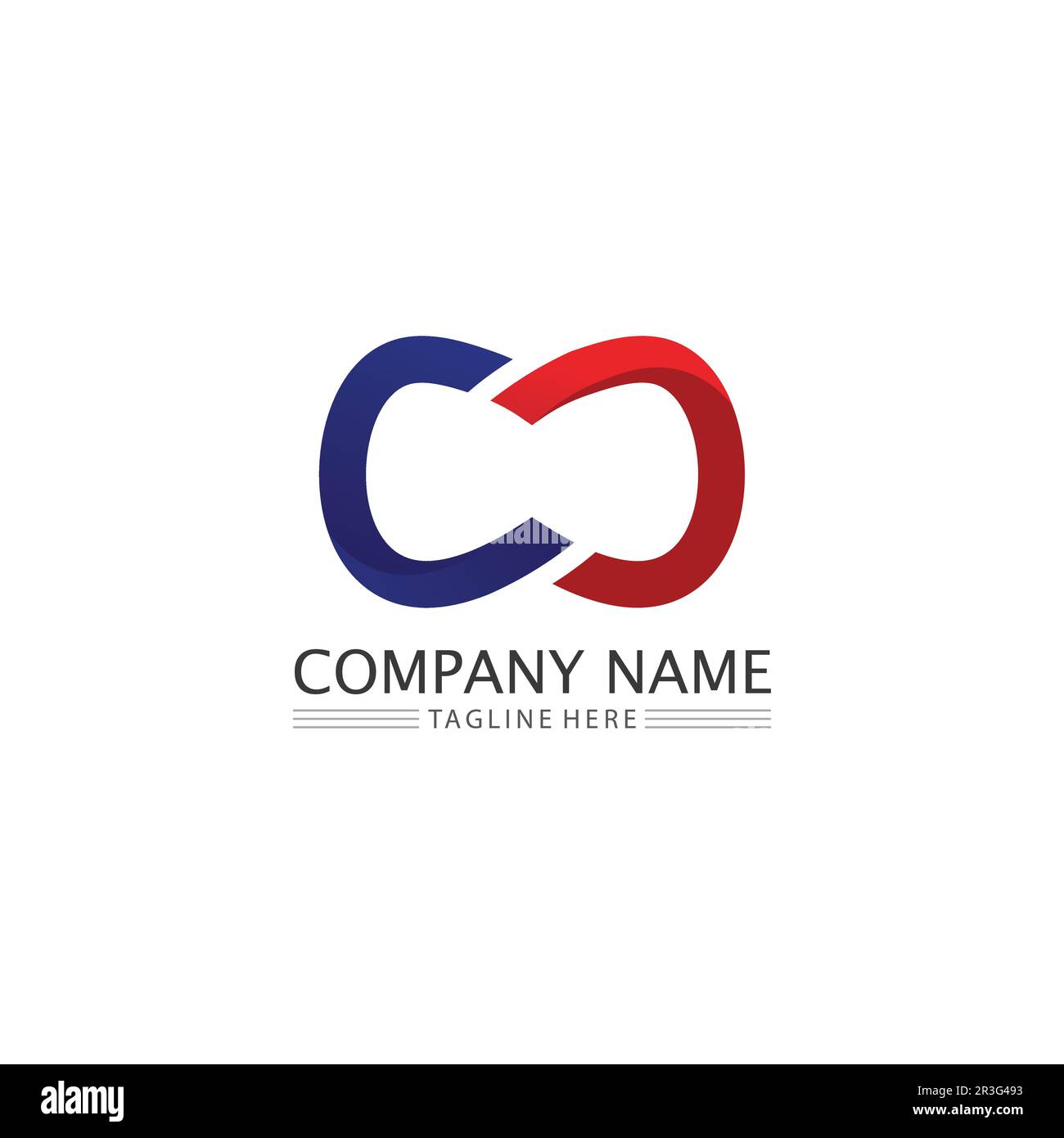 Infinity Design-Logo und 8-Symbol, Vektor, Schild, kreatives Logo für Unternehmen und Infinity-Symbol für Unternehmen Stock Vektor