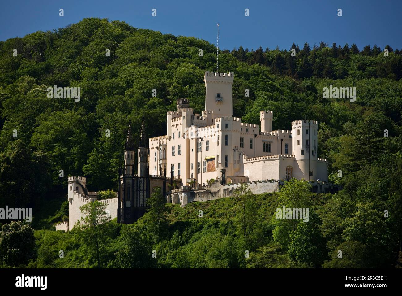 Schloss Stolzenfels, UNESCO-Weltkulturerbe, Oberes Mittelrheintal, Koblenz, Deutschland, Europa Stockfoto