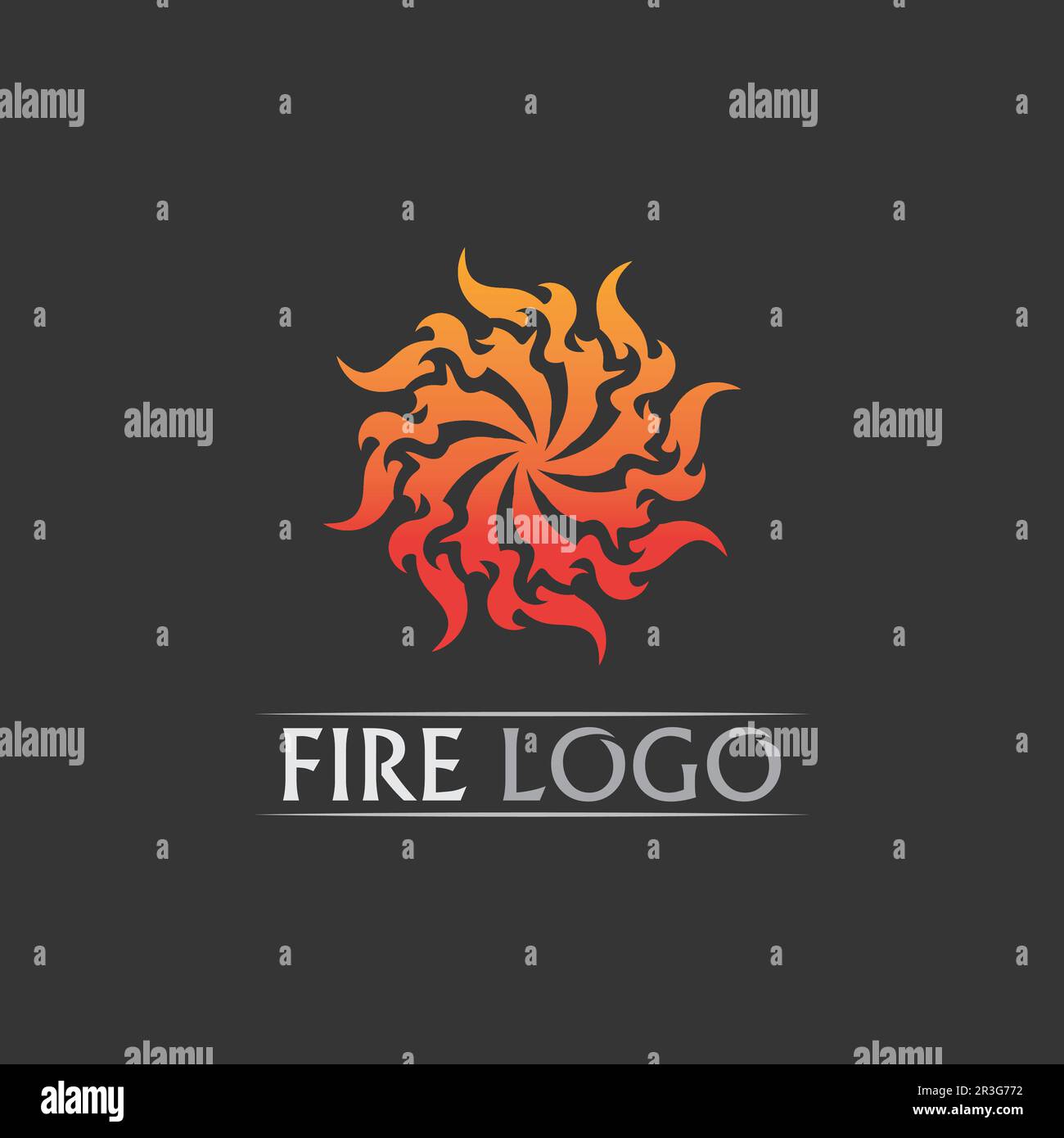 Logo und Symbol Feuer, heißes Flammenelement Vektor Flammendarstellung Design Energie, warm, Warnung, Kochschild, Logo, Symbol, Licht, Power Heat Stock Vektor