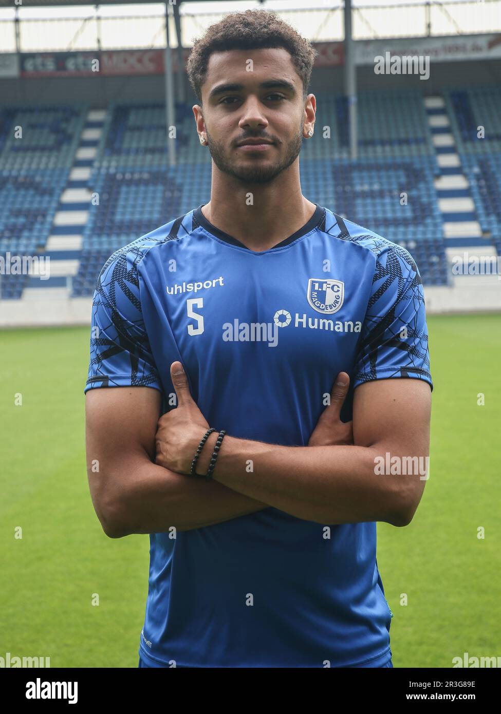 Neueinsteiger Jamie Lawrence zu Beginn des Trainings 1. FC Magdeburg DFB DFL 2. Liga Staffel 2022-23 Stockfoto