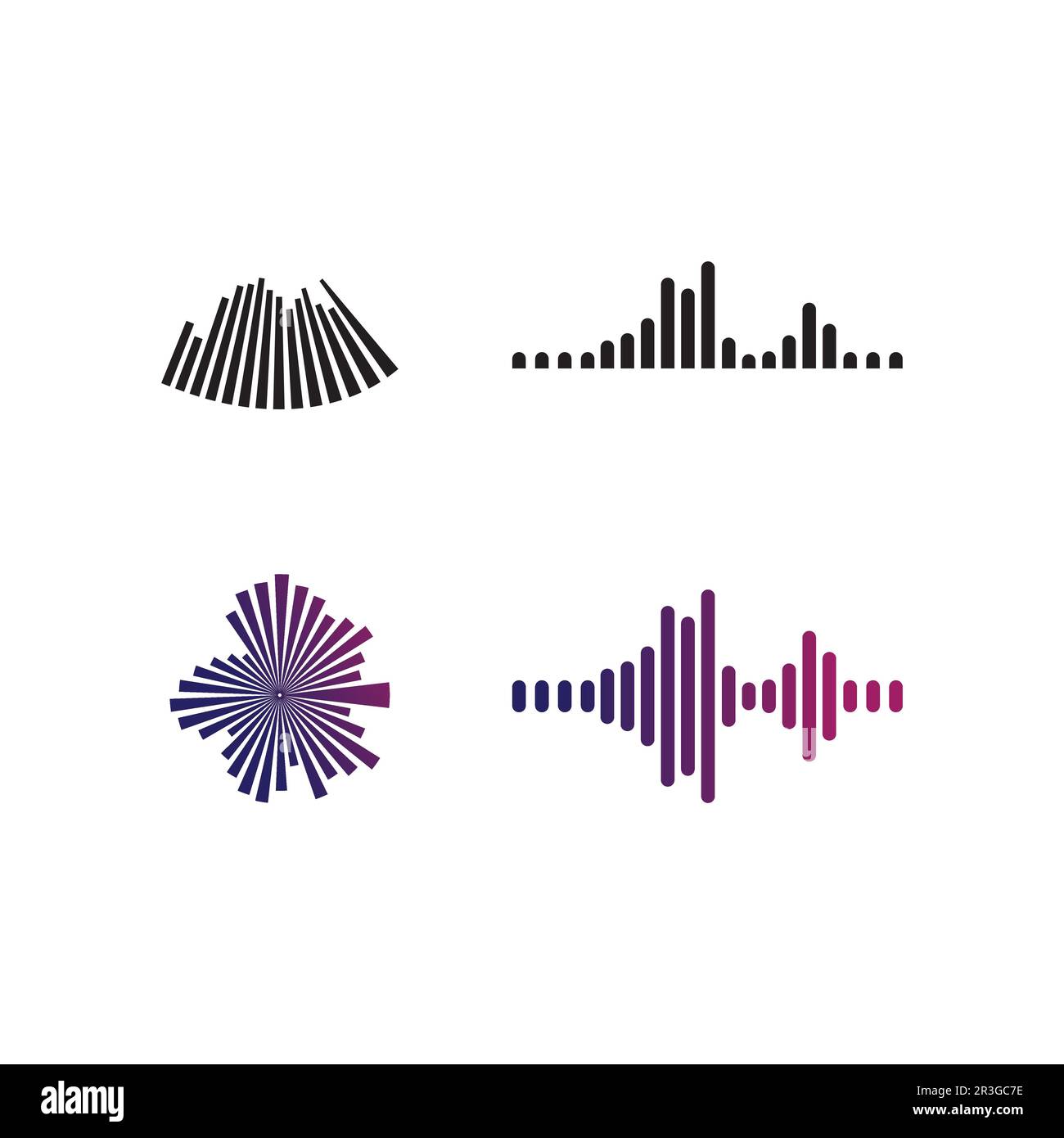 Schallwellen Vector Illustration Design Template Stock Vektor