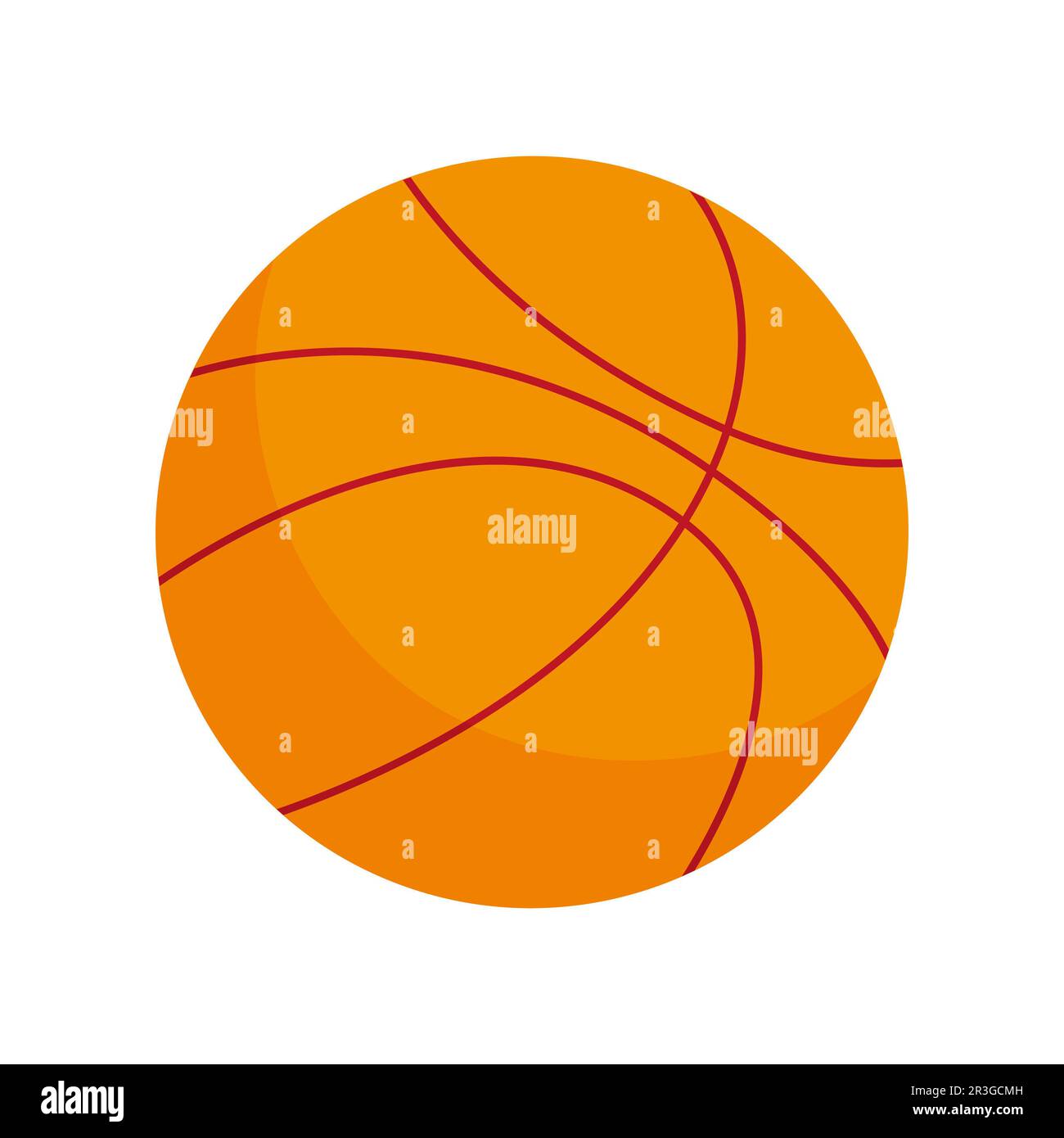 Orangefarbener Sport-Basketballball isoliert auf weißem Hintergrund - Vektor Stockfoto