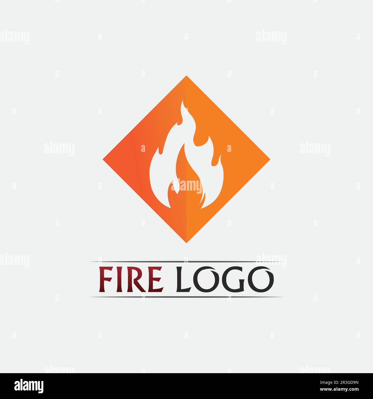 Flammenvektor Illustration Designvorlage abstraktes Logo Feuer und Vektor Stock Vektor