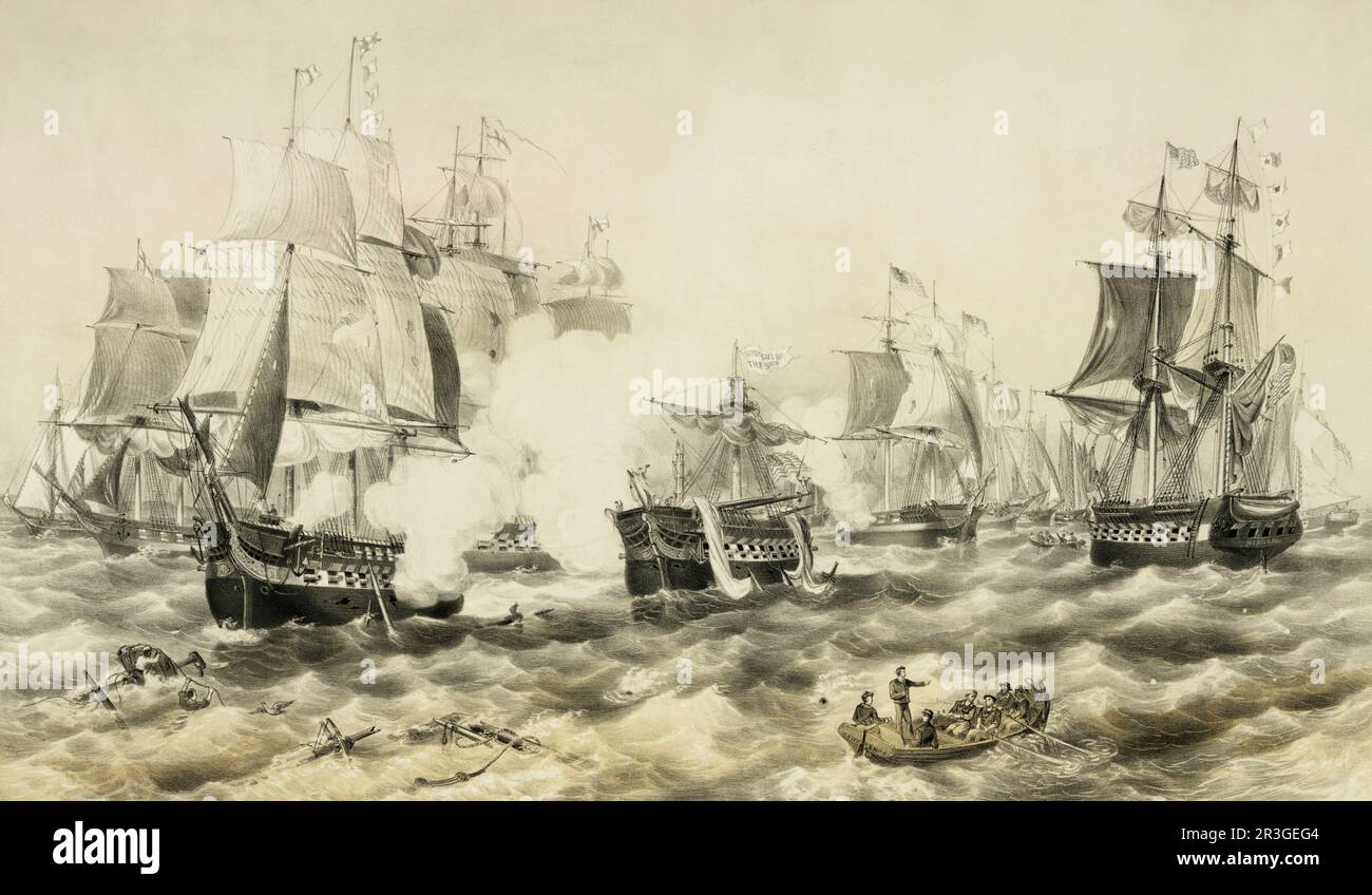 10. September 1813 - die Schlacht am Eriesee. Stockfoto