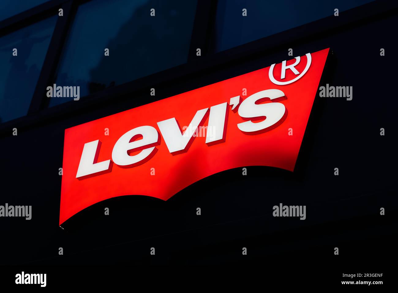 Niederlassung der Marke Levis, der Firma Levi Strauss & Co im Zentrum von Berlin Stockfoto