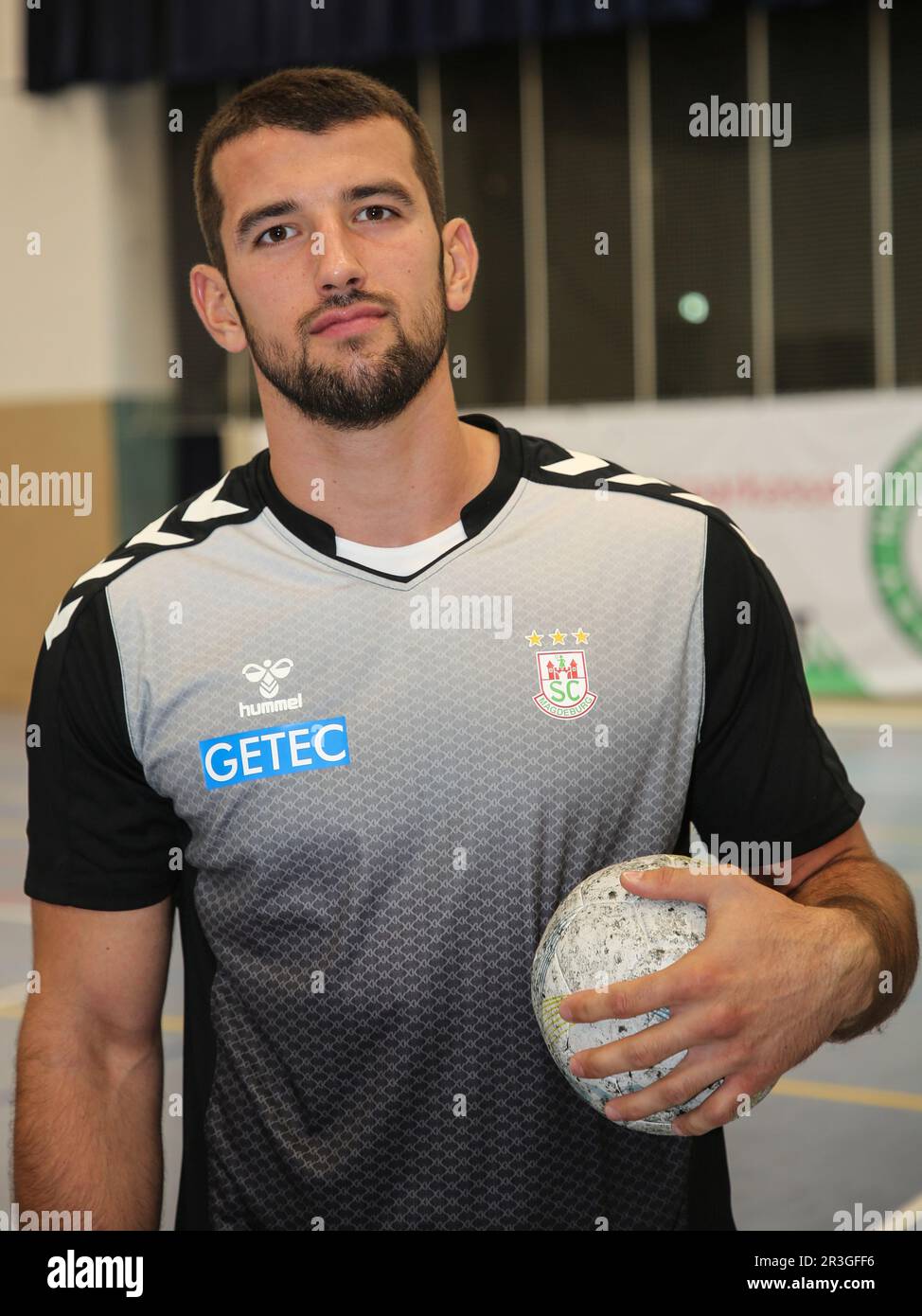 Lucas Meister SC Magdeburg Staffel 2022-23 in einem Freund gegen HK Motor Zaporizhschja am 08./06/2022 Stockfoto