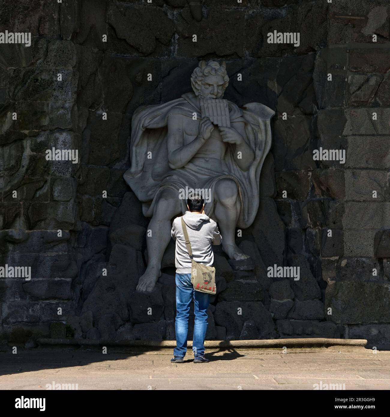 Vexier Wassergrotte mit dem griechischen gott Pan, Bergpark Wilhelmshöhe, Kassel, Deutschland, Europa Stockfoto