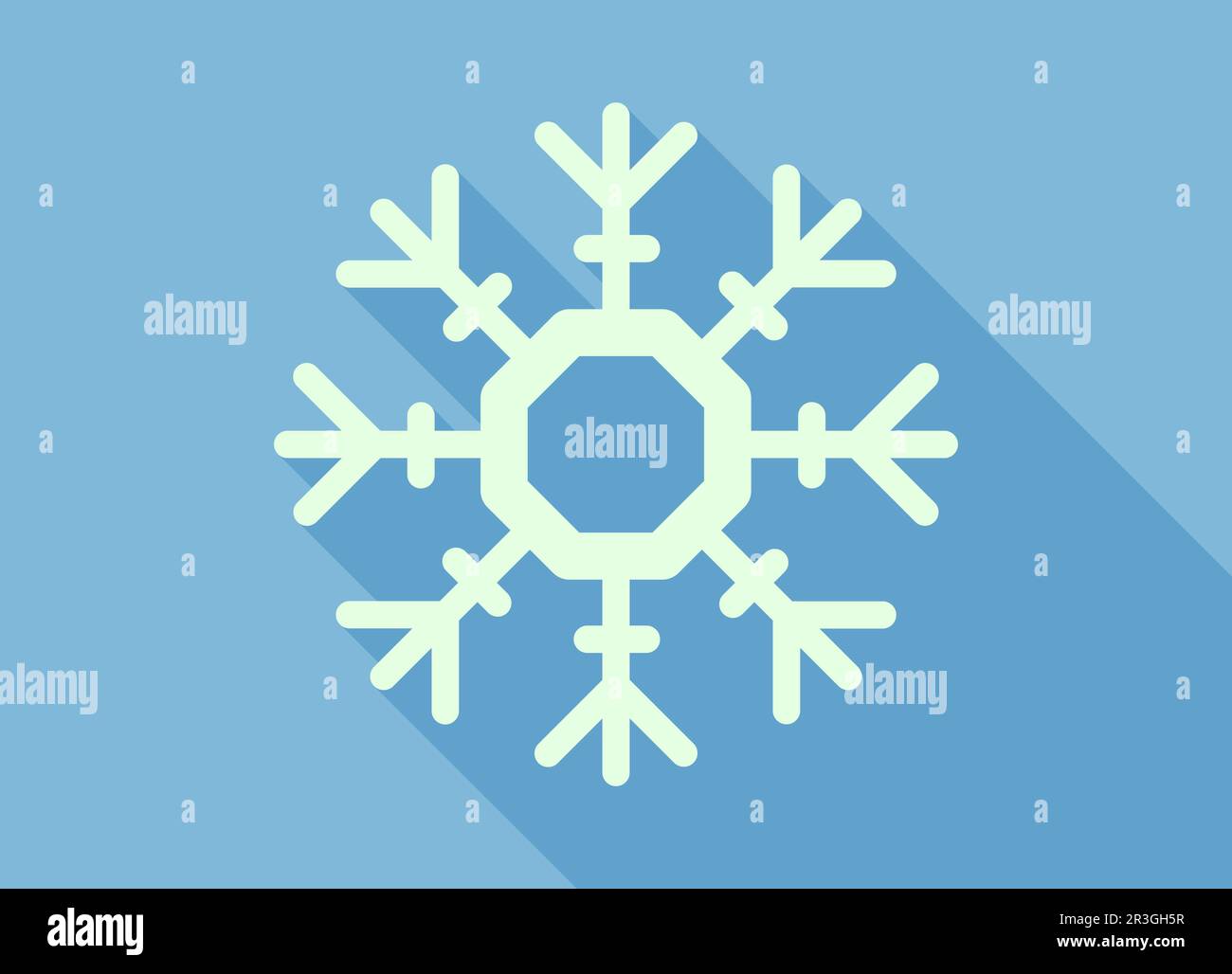 Abstrakte, realistische Schneeflockensymbol im Winter – Vektor Stockfoto